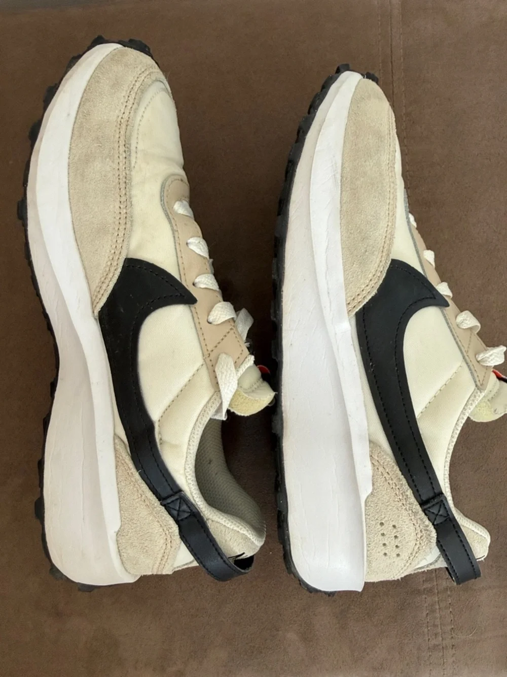 Nike Women's Beige and Black Retro Runner Sneakers - Picture 3 of 4